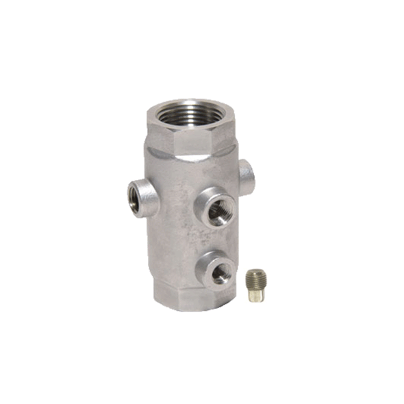 Stainless Steel F x F Check Valve With 4 Taps
