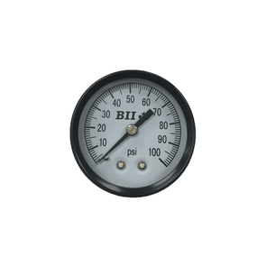 0.125in 0-100PSI Backmount Black Steel Case Pressure Gauge